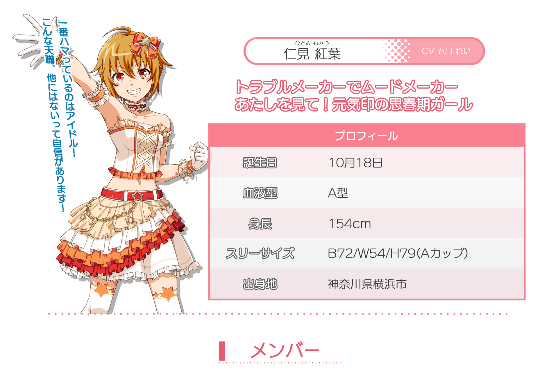 紅葉プロフィール